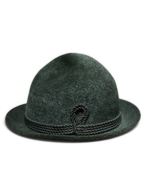 Vintage Loden Olive Green Wool Tyrolean Alpine Hat Oktoberfest Bavarian Size M/L